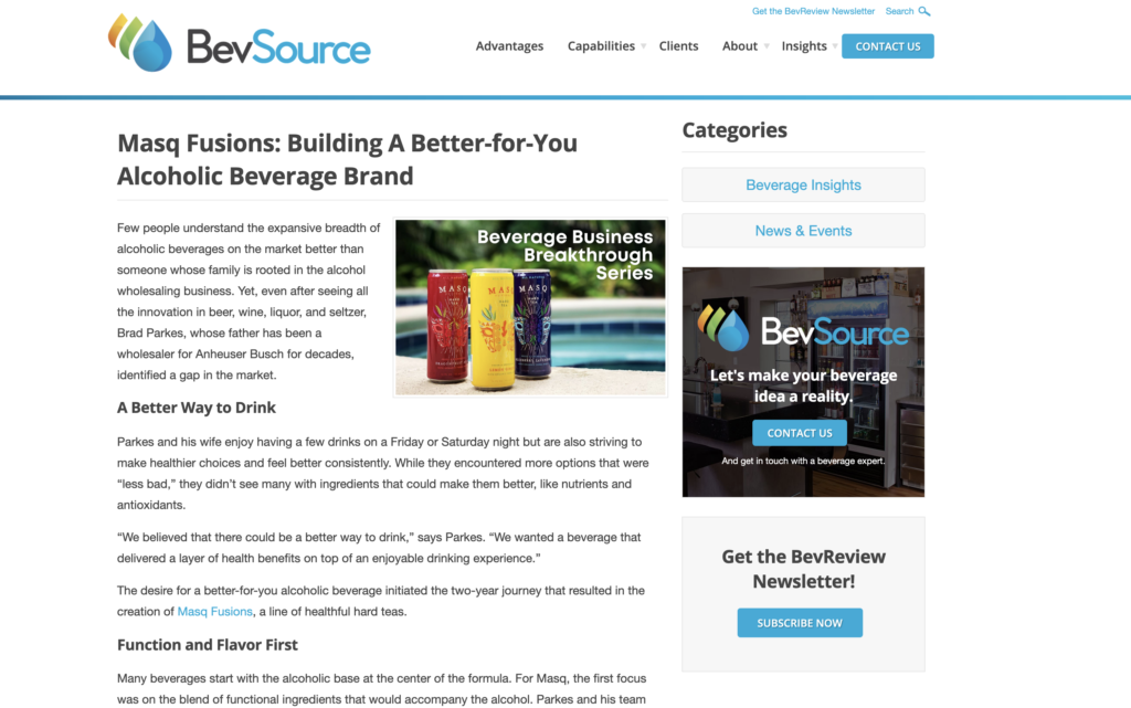 Masq Fusions: Building A Better-for-You Alcoholic Beverage Brand ...